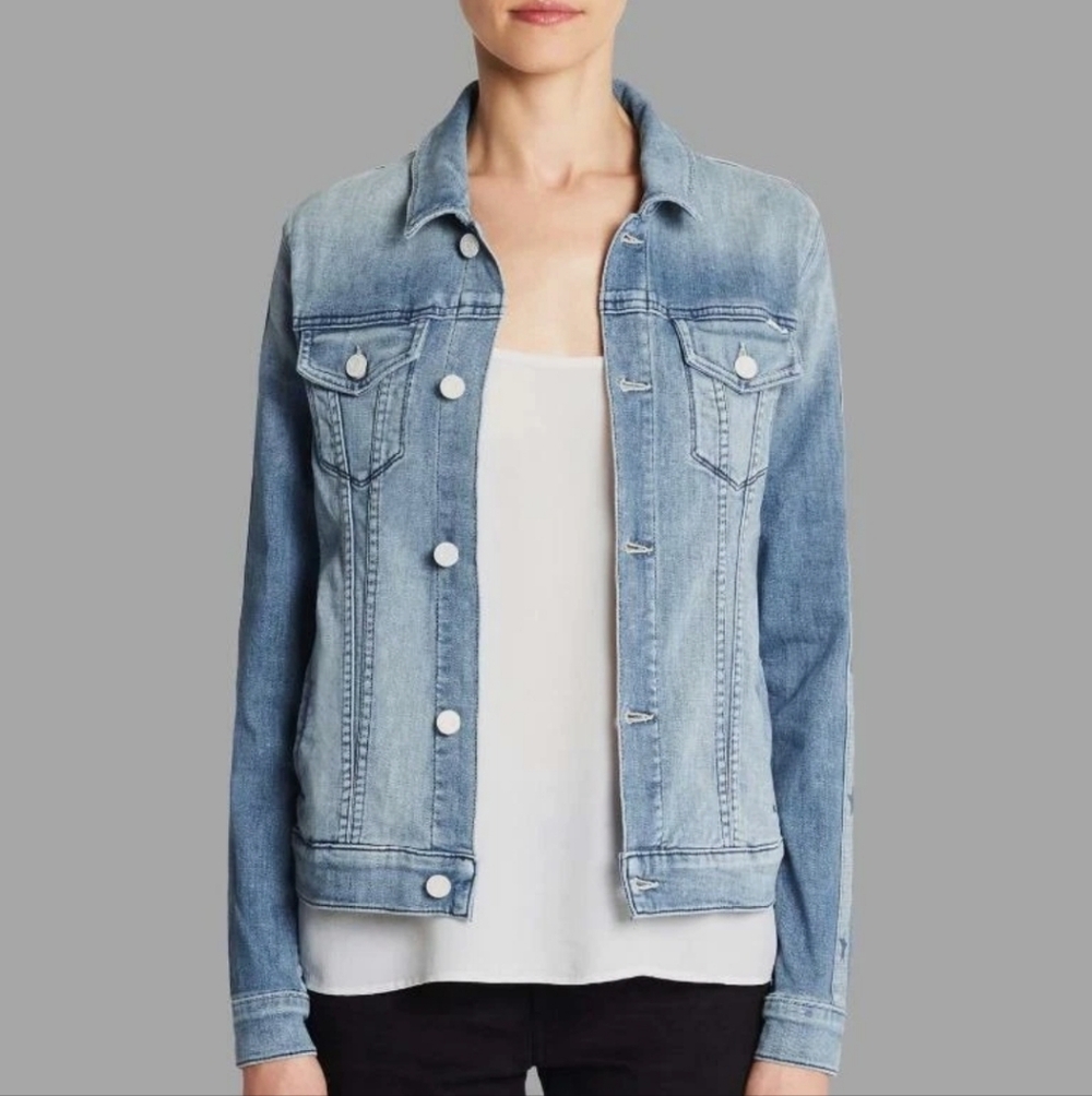 MOTHER The Star Bruiser Denim Jacket in In-Flight Entertainment Wash Sz XS